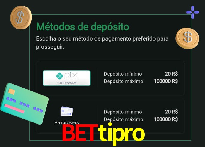 O cassino bettipro oferece uma grande variedade de métodos de pagamento